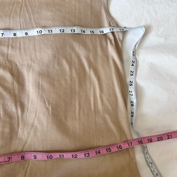 ZYIA ACTIVE Monterey Jersey Knit Sheath Midi Dress Side Slits Warm Sand Size M - Picture 7 of 10